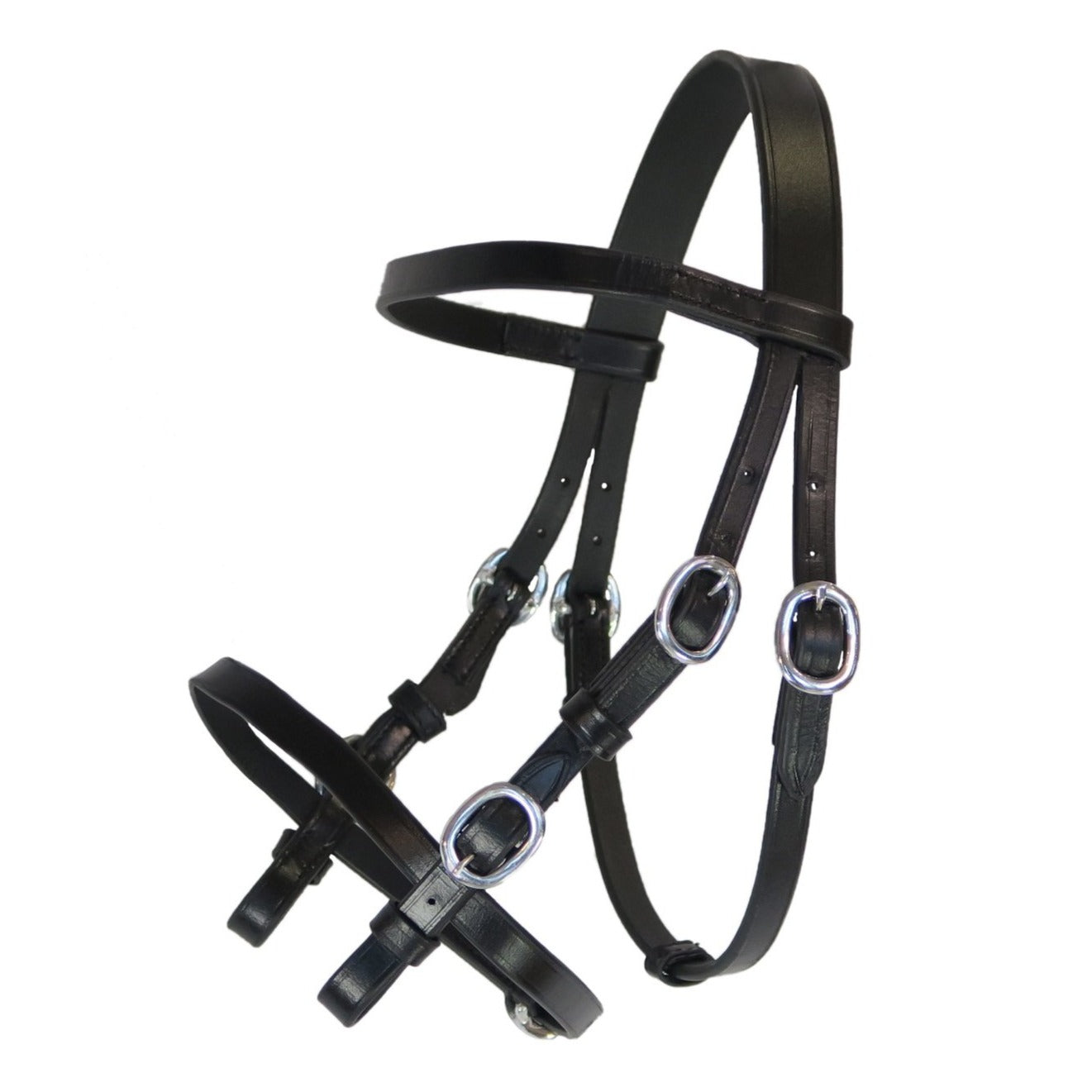 Bridle "Indigo" black with silver-colored buckles
