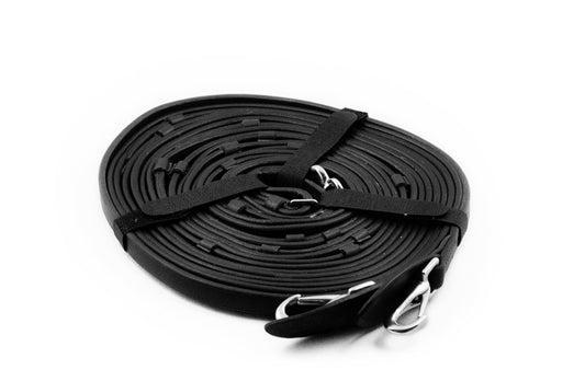 Leather long reins black