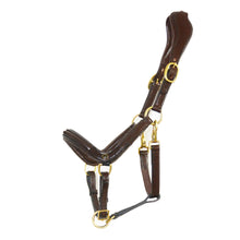 Upload image for gallery view, Anatomical leather halter &quot;Zeena&quot; brown
