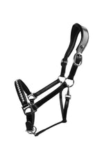 Upload image for gallery view, Anatomical Leather halter &quot;Addie Bling&quot; black / silver
