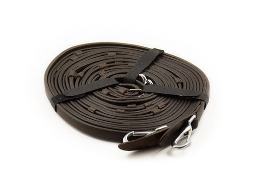 Leather long reins brown