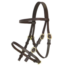 Upload image for gallery view, Bridle &quot;Indigo&quot; brown with gold buckles
