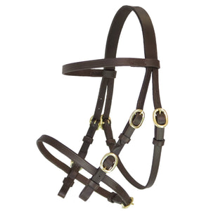 Outlet Bridle "Indigo" brown with gold buckles