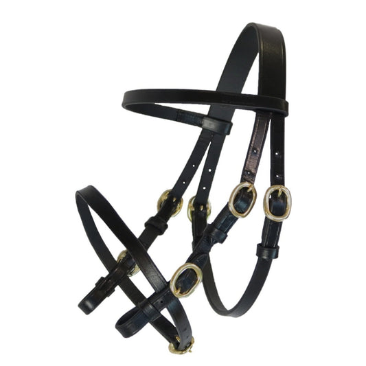 Bridle "Indigo" black with gold-colored buckles